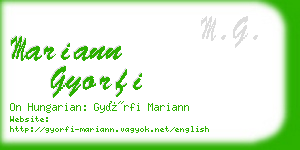 mariann gyorfi business card
